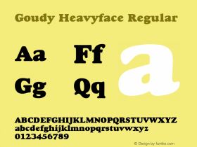 Goudy Heavyface Regular V.1.0图片样张