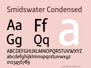 Smidswater Condensed  Font Sample