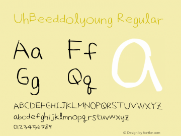 UhBeeddolyoung Version 1.00 February 8, 2012, initial release Font Sample