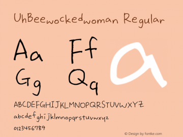 UhBeewockedwoman Version 1.00 February 20, 2012, initial release Font Sample
