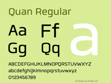 Quan Version 1.000 Font Sample