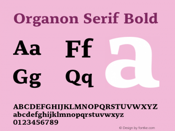 OrganonSerif-Bold 001.002 Font Sample