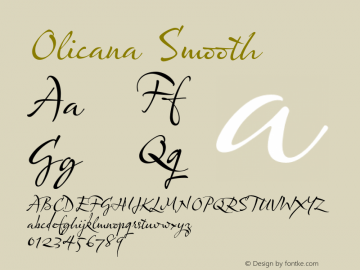 Olicana-Smooth Version 6.001 Font Sample