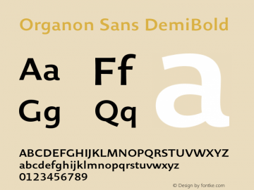 OrganonSans-DemiBold 002.002 Font Sample