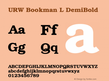 URW Bookman L Demi Bold Version 1.06图片样张