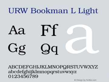 URW Bookman L Light Version 1.06图片样张