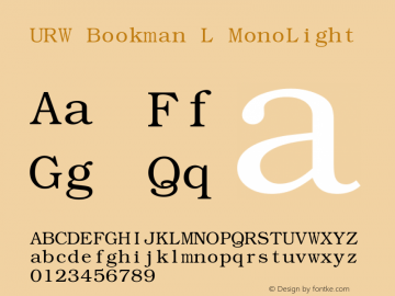 URW Bookman L Mono Version 1.06 ; ttfautohint (v0.95) -l 8 -r 50 -G 200 -x 14 -w 