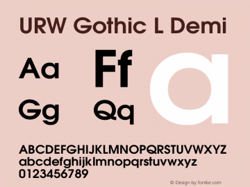 URW Gothic L Demi Version 1.06 Font Sample