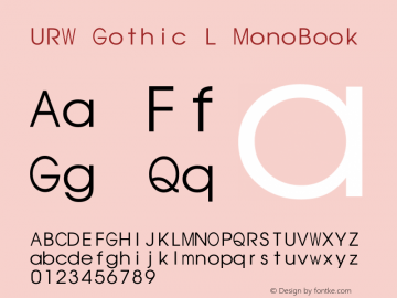 URW Gothic L Mono Version 1.06 ; ttfautohint (v0.95) -l 8 -r 50 -G 200 -x 14 -w 