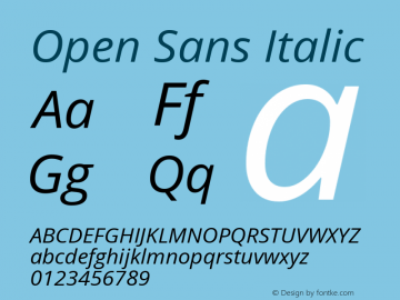 Open Sans Italic Version 1.10图片样张