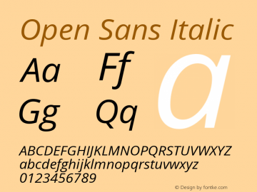 Open Sans Italic Version 1.10图片样张