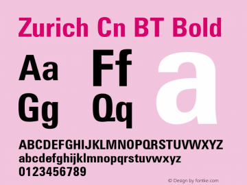 Zurich Cn BT Bold mfgpctt-v1.52 Thursday, January 14, 1993 10:21:50 am (EST) Font Sample