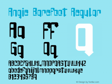 Angie BareFoot Regular 1.0² - 10/12/98 Font Sample