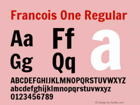 Francois One Version 1.2 Font Sample