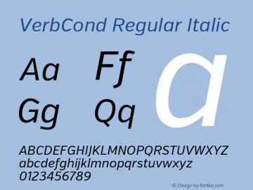 VerbCond Regular Italic Version 1.001图片样张