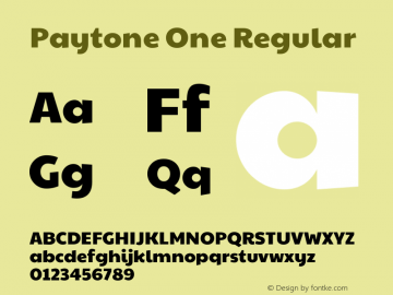 Paytone One 1.000 Font Sample