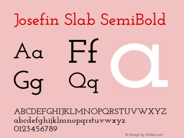 Josefin Slab SemiBold Version 1.0图片样张