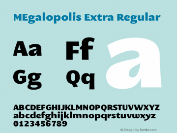 MEgalopolisExtra Version 1.000 Font Sample