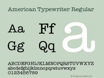 American Typewriter 1.1d1 Font Sample
