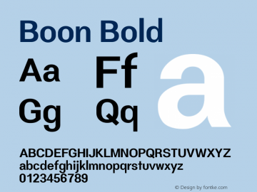 Boon Bold Version 0.3.1 Font Sample