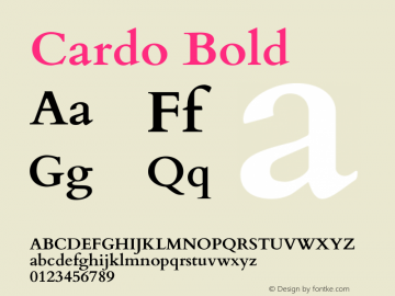 Cardo Bold Version 1.0011 Font Sample