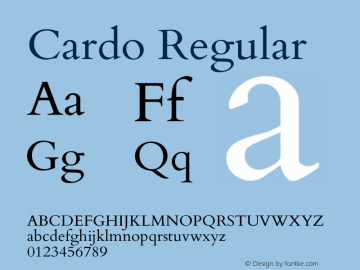 Cardo Version 1.0451 Font Sample