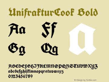 UnifrakturCook Version 2013-08-25 Font Sample