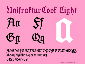 UnifrakturCook-Regular Version 2011.002 Font Sample