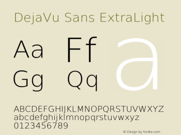 DejaVu Sans ExtraLight Version 2.34 Font Sample