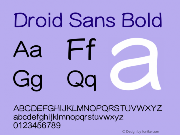 Droid Sans Bold Version 1.00 build 113 Font Sample