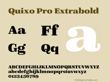 QuixoPro-Extrabold Version 7.504; 2013; Build 1024 Font Sample