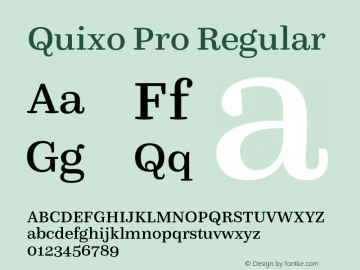 QuixoPro Version 7.504; 2013; Build 1024 Font Sample