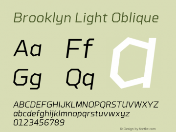 LightOblique 1.110 Font Sample