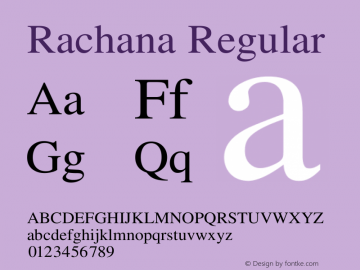 Rachana Rachana:05;Revision:1.0 Font Sample