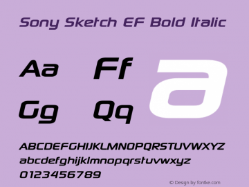 Sony Sketch EF Bold Italic Version 2.00 February 5, 2012图片样张