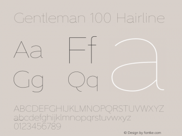 Gentleman100-Hairline Version 1.000 2013 initial release图片样张