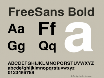 FreeSans Bold Version $Revision: 2261 $ Font Sample