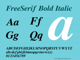 FreeSerif Bold Italic Version $Revision: 2268 $图片样张