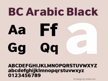 BC Arabic Black Version 1.000 Font Sample
