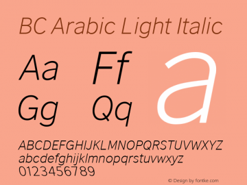 BC Arabic Light Italic Version图片样张