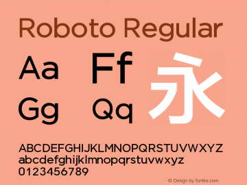 Roboto Regular Version 1.00000; 2011图片样张