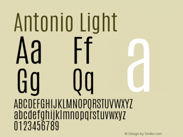 Antonio Light Version 1 Font Sample