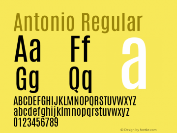 Antonio Regular Version 1 Font Sample