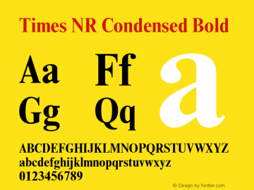 Times NR Condensed Bold Version 1.00图片样张