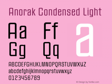 AnorakCondensed-Light Version 1.000;PS 1.10;hotconv 1.0.38图片样张