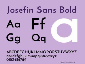 Josefin Sans Bold  Font Sample