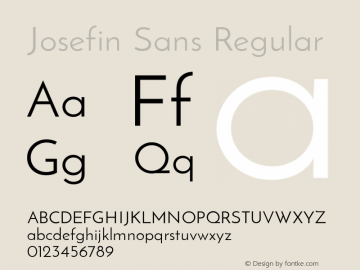 Josefin Sans  Font Sample