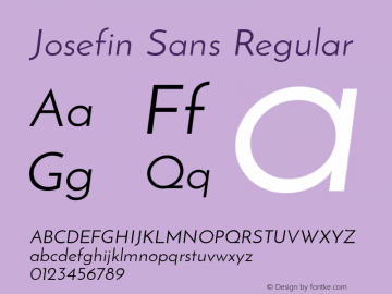 Josefin Sans  Font Sample