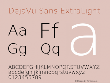 DejaVu Sans ExtraLight Version 2.34 Font Sample