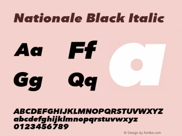 Nationale Black Italic Version 1.002图片样张